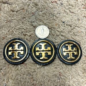 Three Tory Burch Medallions from Ballerina Flats - Black & Gold